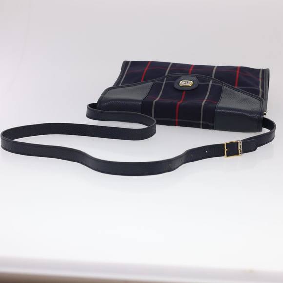 Burberrys Nova Check Shoulder Bag Canvas Navy Auth yk6364 - Picture 7 of 16